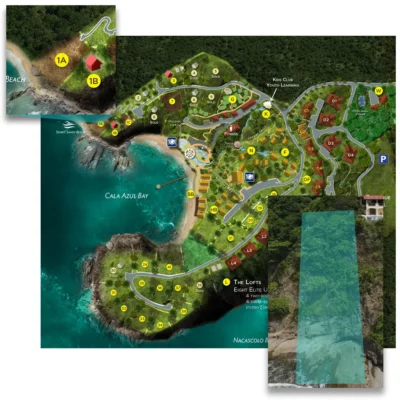 Beachfront and Ocean view lots available in Cala Azul